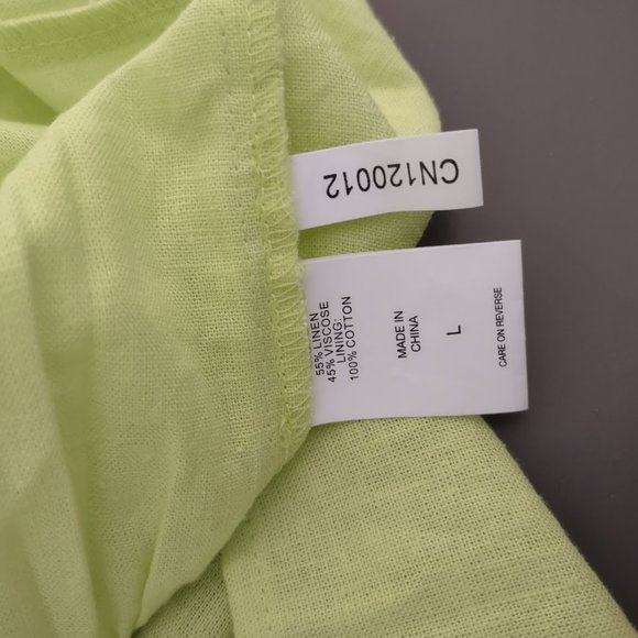 New York & Company Citron Linen Blend Dress Size Large NWT - Picture 9 of 9